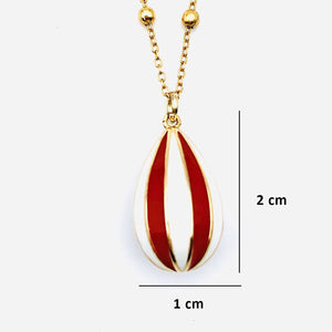 Red - White Hot Air Balloon Necklace