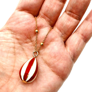 Red - White Hot Air Balloon Necklace