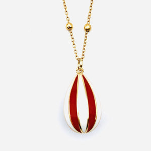Red - White Hot Air Balloon Necklace