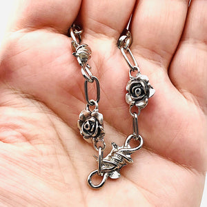 Rose Necklace with Barbed Wire