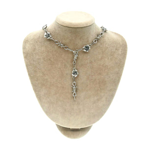 Rose Necklace with Barbed Wire