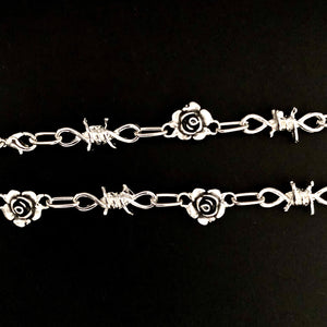 Rose Necklace with Barbed Wire