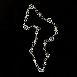 Rose Necklace with Barbed Wire