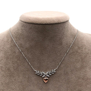 Olive Laurel Wreath Heart Necklace