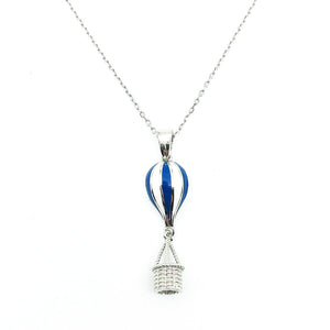 Blue & White Hot Air Balloon Necklace