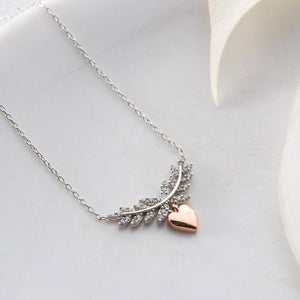 Olive Laurel Wreath Heart Necklace