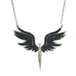 Black Archangel Necklace with zircon