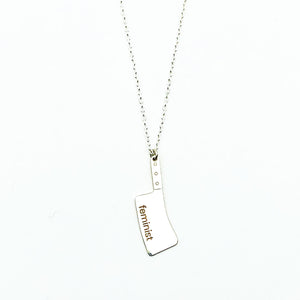 925 Sterling Silver Feminist Necklace